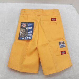 Dickies Pocket Shorts Boys Size 8R Rigid Twill Cell Phone Pocket Yellow NWT